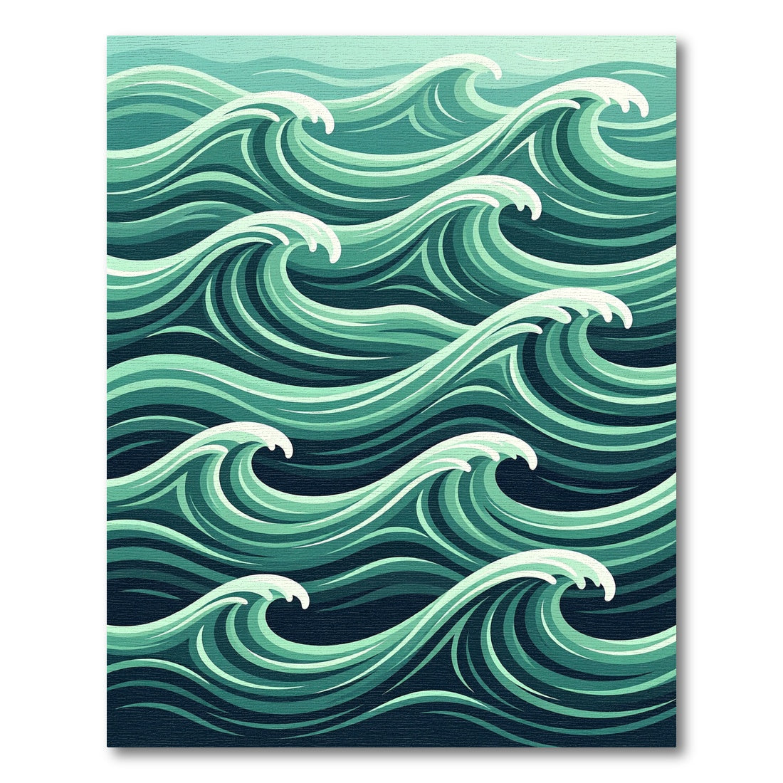 Ethereal Teal Ocean Swell Waves Rug