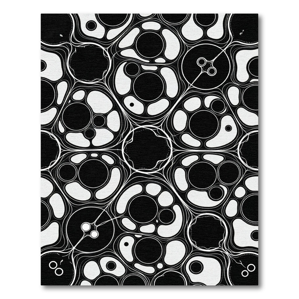 Monochromatic Organic Abstract Flowing Circle Rug