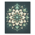 Ethereal Sage Teal Lotus Medallion Rug