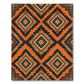 Bold Burnt Orange Geometric Diamond Art Rug