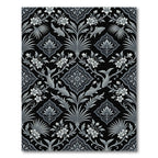 Monochromatic Floral Fish Lattice Rug