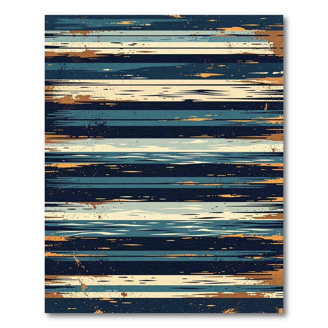 Abstract Navy and Golden Striped Horizon Rug