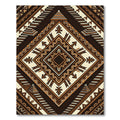 Earthy Geometric Aztec Staircase Medallion Rug