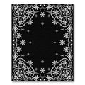 Winter White Snowflake Floral Frame Rug