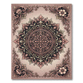 Vintage Floral Scrollwork Medallion Rug