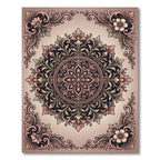 Vintage Floral Scrollwork Medallion Rug