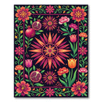Vibrant Pomegranate Floral Sun Rug