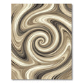 Earthy Swirl Abstract Cream Chocolate Rug