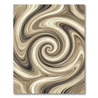 Earthy Swirl Abstract Cream Chocolate Rug