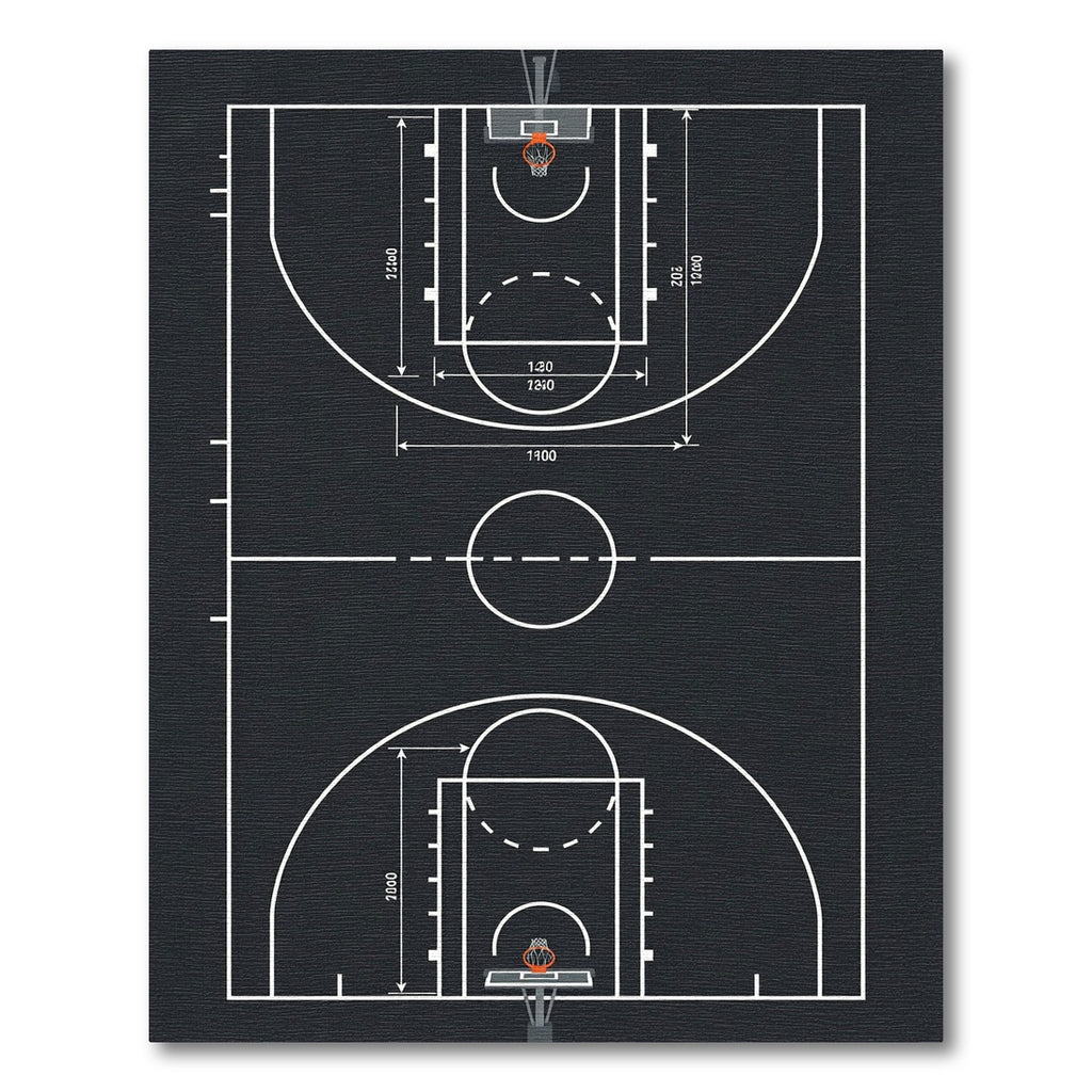 Graphic Basketball Court Minimalist Area Rug