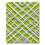 Lime Green Intersecting Geometric Grid Rug
