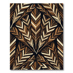 Earthy Brown Feathered Fan Arrangement Rug