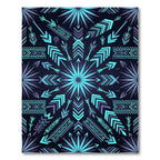 Teal and Purple Tribal Arrow Starburst Rug