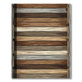 Rustic Wood Plank Horizontal Stripes Rug