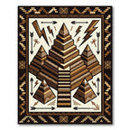 Geometric Pyramid Earth Tone Abstract Rug