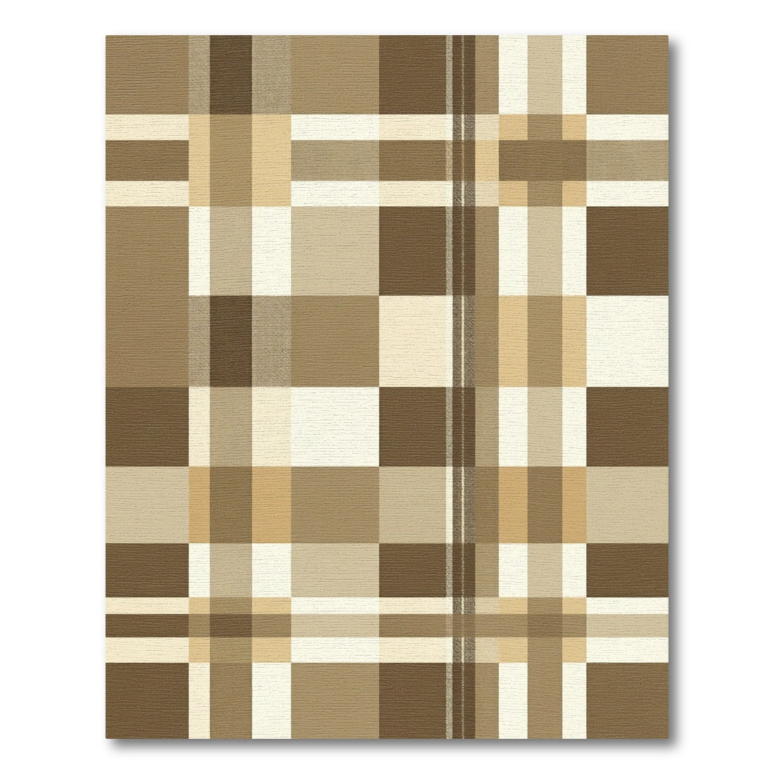 Modern Earth Toned Plaid Check Rug
