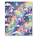 Magical Unicorn Rainbow Starry Night Rug