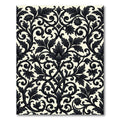 Ornate Black Acanthus Scrollwork Rug