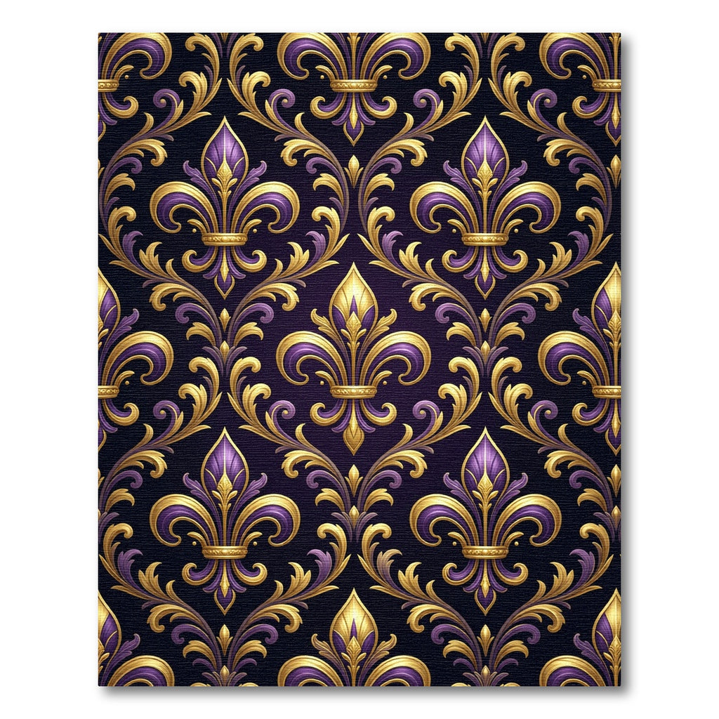 Royal Purple And Gold Fleur-de-lis Rug