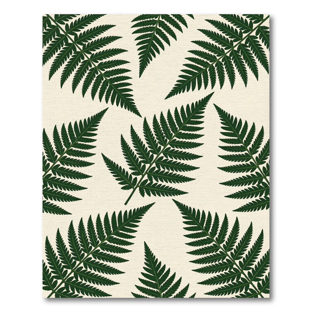 Deep Green Fern Frond Overlay Rug