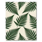 Deep Green Fern Frond Overlay Rug