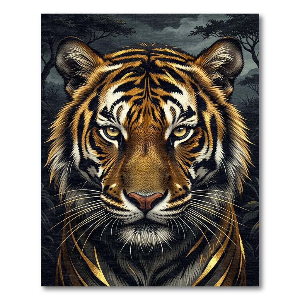 Majestic Golden Tiger Portrait Rug