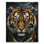 Majestic Golden Tiger Portrait Rug