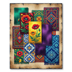 Vibrant Red Flower Medallion Rug