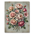 Soft Pink Botanical Rose Bouquet Rug