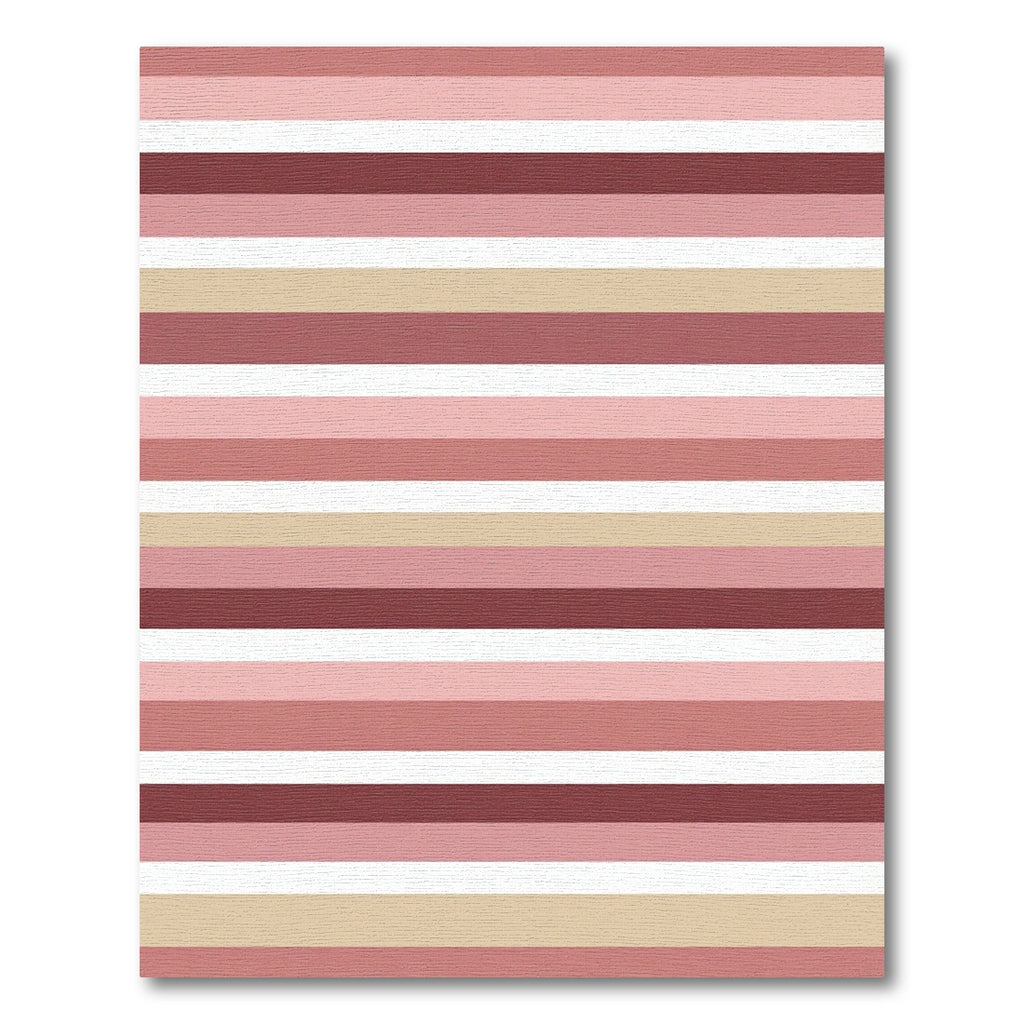 Rose Gold Cream Striped Bands Rug