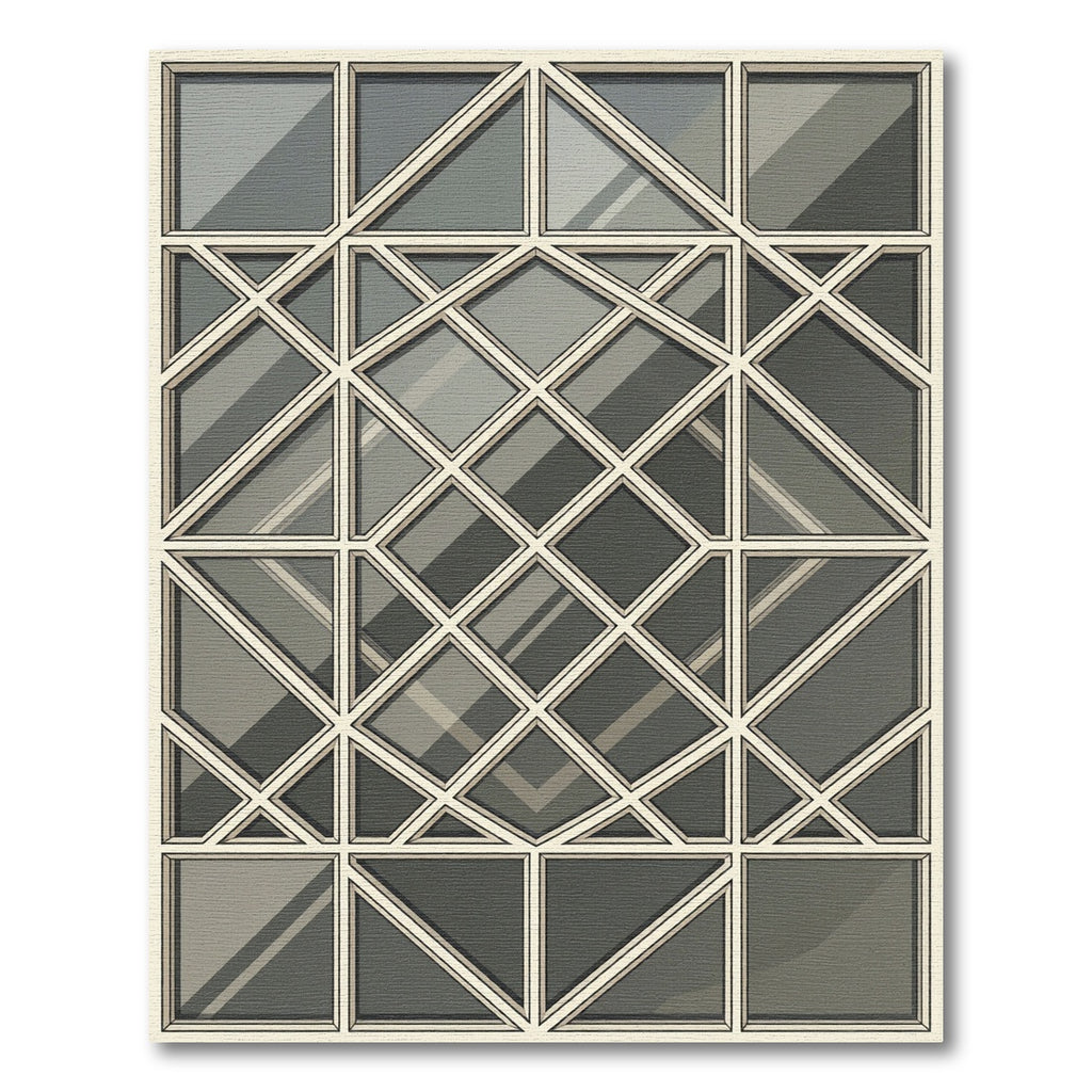 Sophisticated Charcoal Geometric Grid Rug