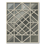 Sophisticated Charcoal Geometric Grid Rug