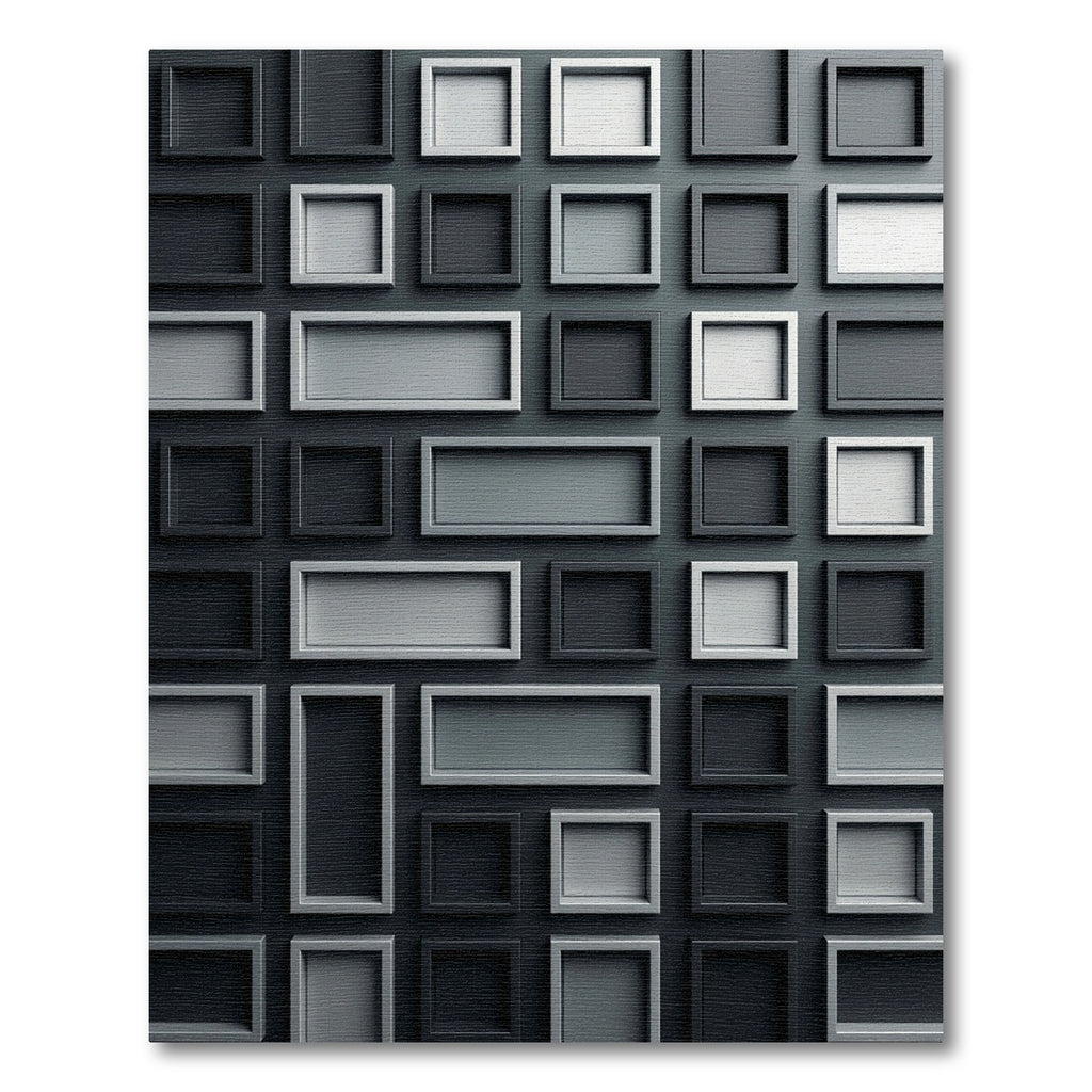 Monochromatic Geometric Grid Block Relief Rug