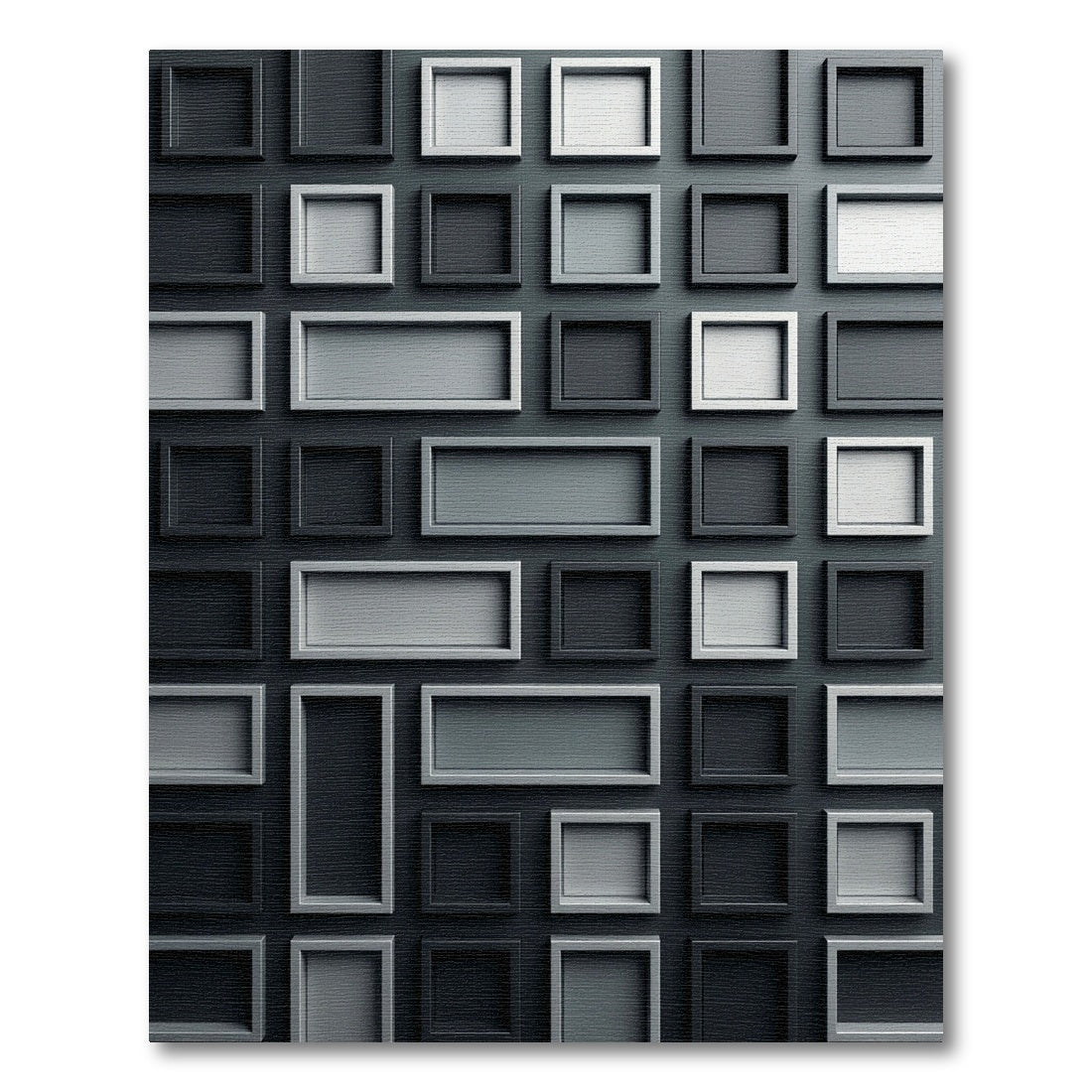 Monochromatic Geometric Grid Block Relief Rug