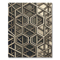 Sophisticated Neutral Geometric Hexagon Grid Rug