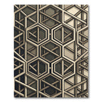 Sophisticated Neutral Geometric Hexagon Grid Rug