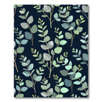 Eucalyptus Foliage Navy Botanical Leaves Rug