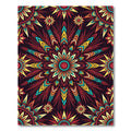 Vibrant Radiant Floral Mandala Sunburst Rug