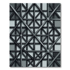 Industrial Gray Geometric Steel Structural Rug