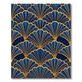 Gold Art Deco Fan Midnight Blue Rug