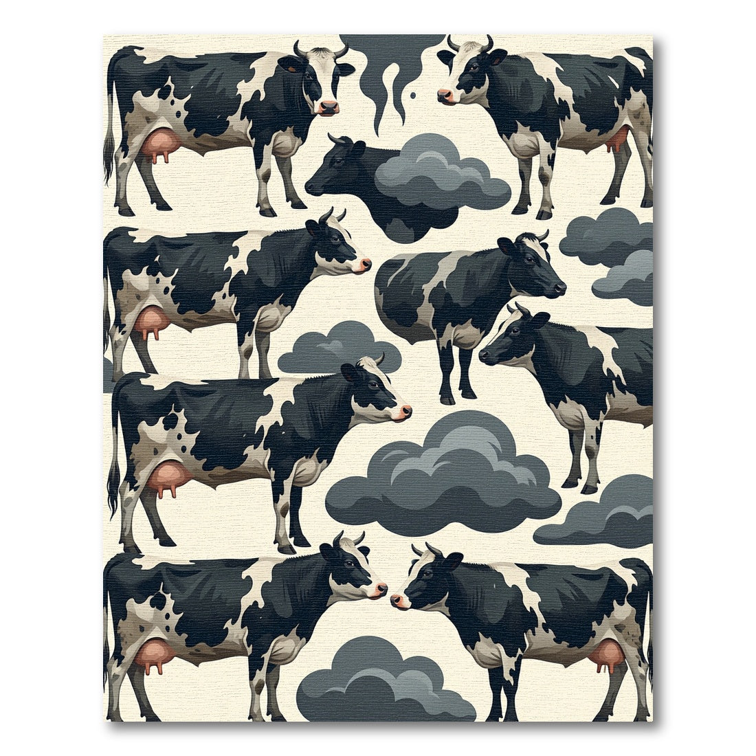 Black White Holstein Cow Collage Rug