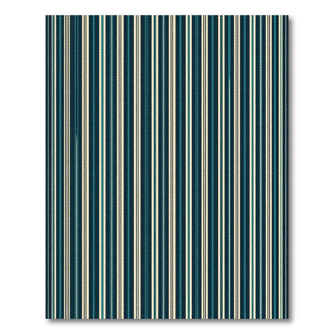 Modern Navy and Cream Vertical Stripe Rug