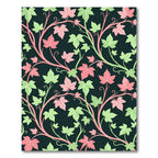 Pink and Mint Ivy Vine Foliage Rug