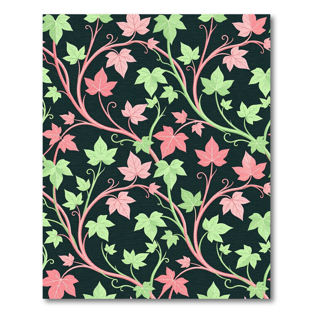 Pink and Mint Ivy Vine Foliage Rug