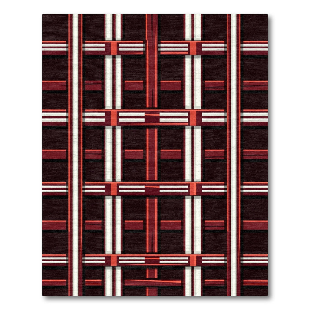 Deep Burgundy Stripe Gridded Rug