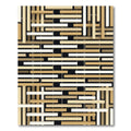 Textured Beige and White Latticework Rug