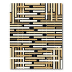 Textured Beige and White Latticework Rug