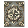 Elegant Floral Compass Gray Botanical Rug