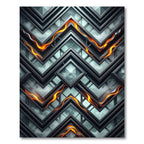 Metallic Chevron Lava Industrial Geometric Rug