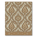 Golden Paisley Floral Scrolling Vine Rug